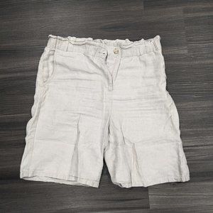 J Jill 100% linen khakhi shorts